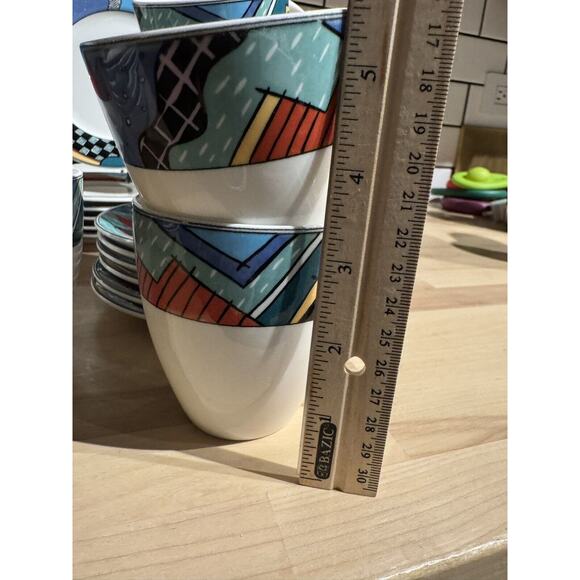 Christopher Stuart HK 100 Rave Service For 6 Post Modern Design Vintage EUC - Picture 9 of 11